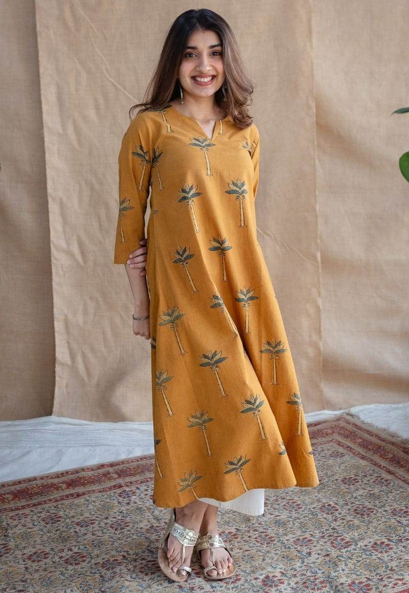 beautiful printed Raiza Ajrakh Cotton Kurta - Eraya