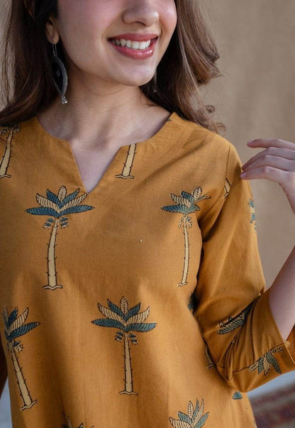 beautiful printed Raiza Ajrakh Cotton Kurta - Eraya