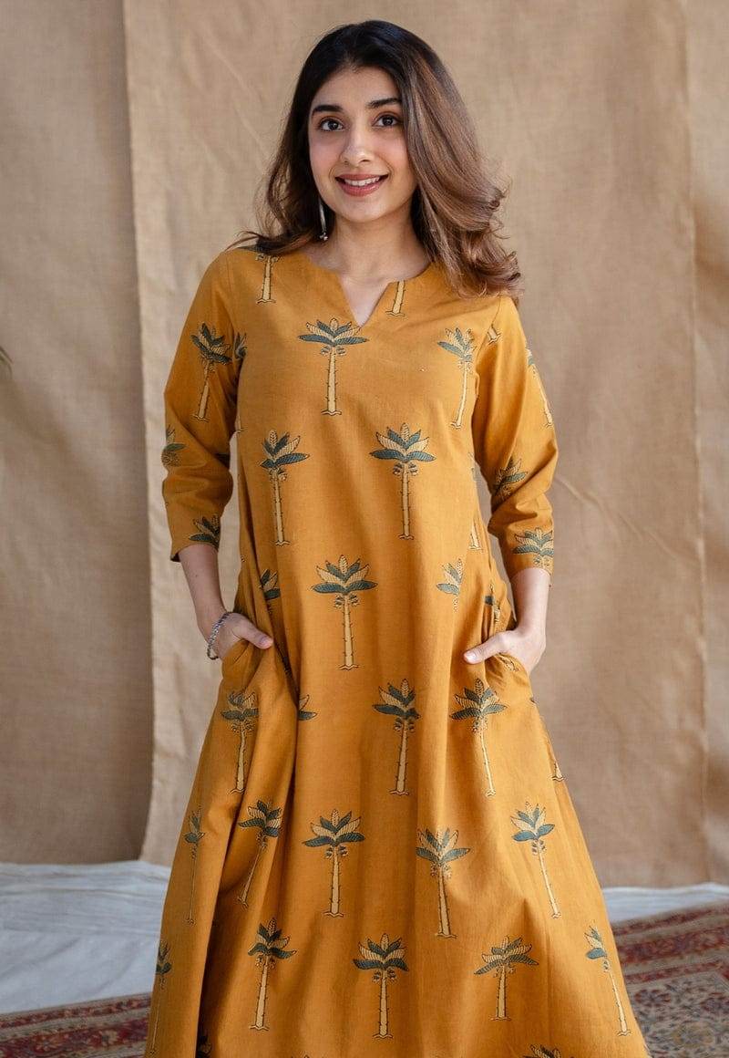 beautiful printed Raiza Ajrakh Cotton Kurta - Eraya