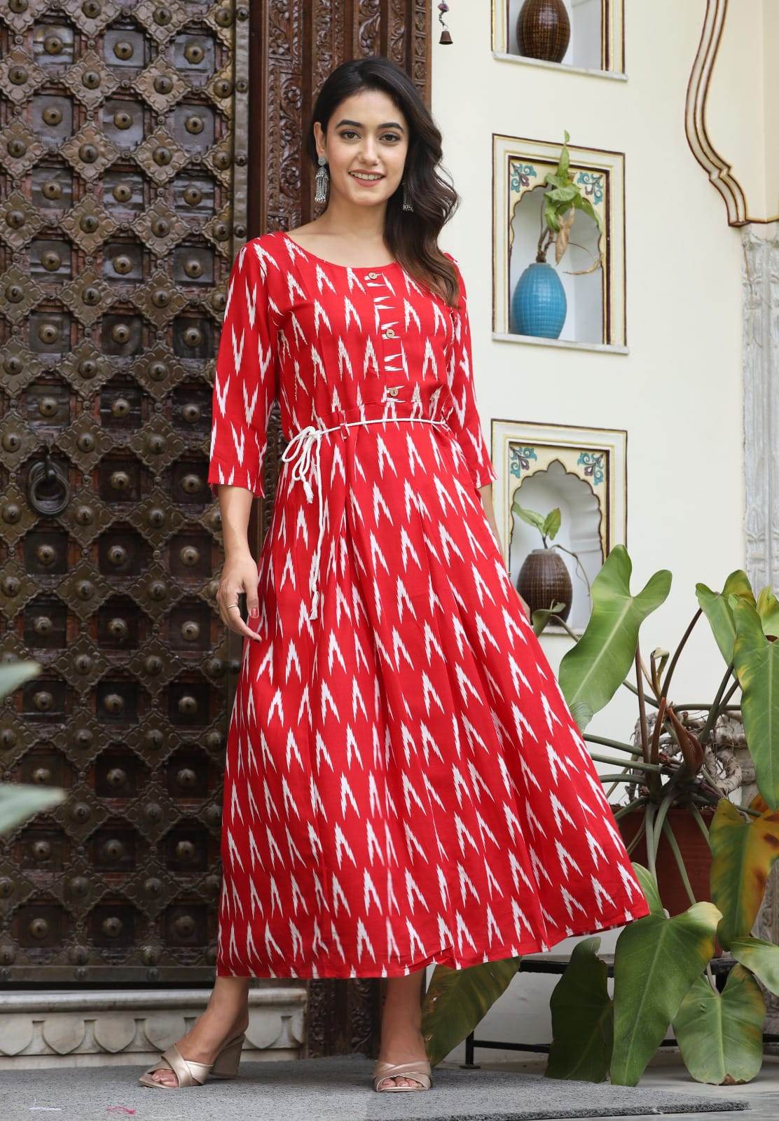 Beautiful printed rayon fabric gown - Eraya