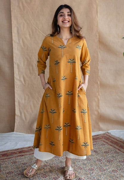 beautiful printed Raiza Ajrakh Cotton Kurta - Eraya