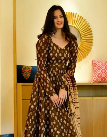 Heavy rayon anarkali kurti set