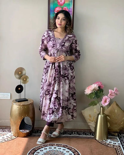 Aliya cut rayon kurti set