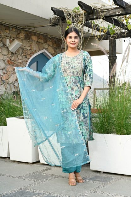 Enchanting maslin silk kurti suit