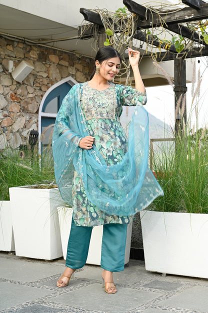 Enchanting maslin silk kurti suit