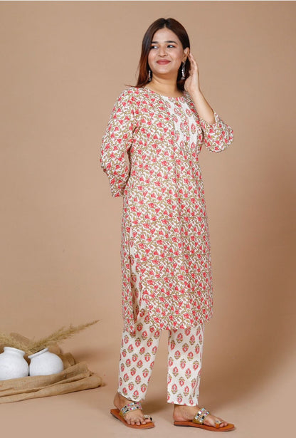 Printed cotton kurti set