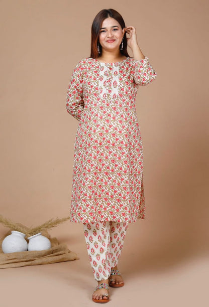 Printed cotton kurti set