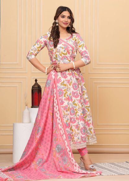 Elegant flaired anarkali stlye suit set