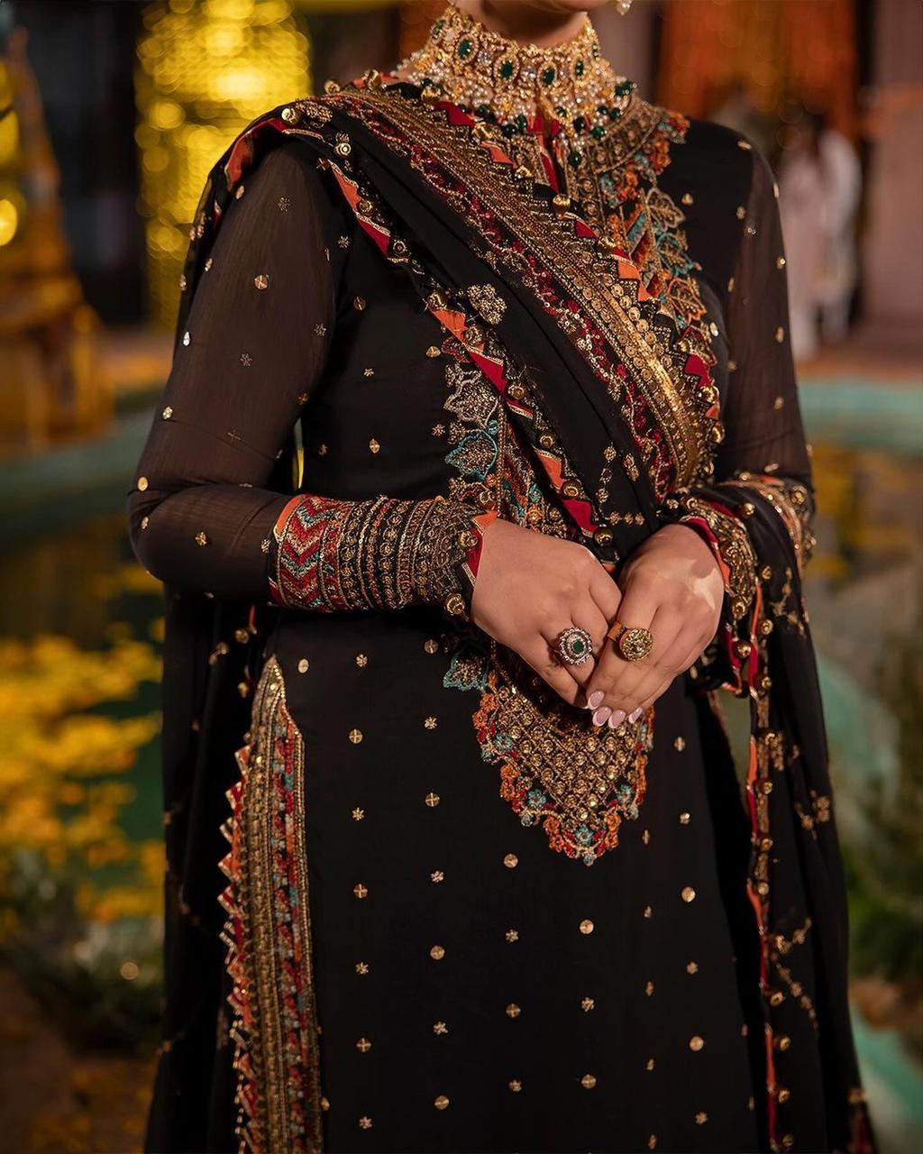 Elite heavy georgette designner festive wear kurti set