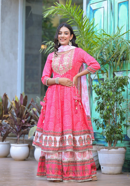 Graceful anarkali kurti with sharara and dupatta