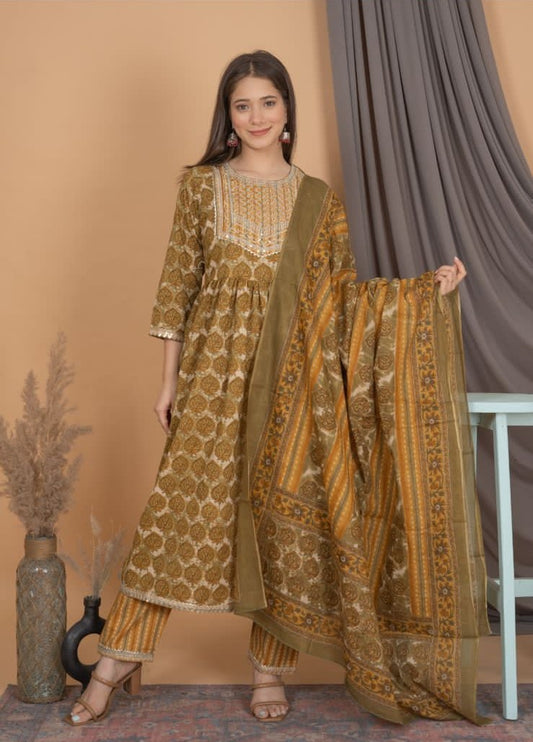 Sequence embroidery work kurti set