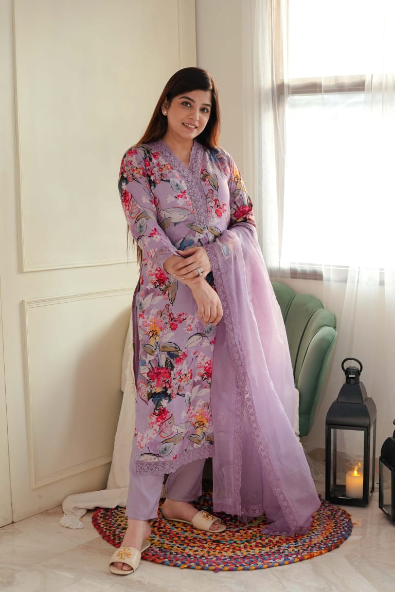 Floral printed afghani suit set
