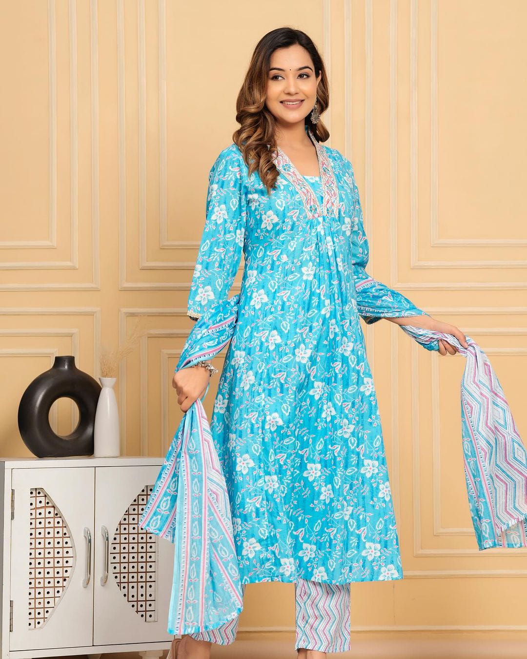 Elegant A-line kurti set