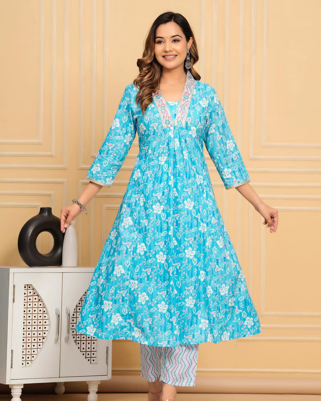 Elegant A-line kurti set