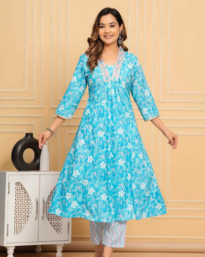 Elegant A-line kurti set - Eraya