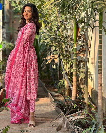 Sanganeri anarkali kurti set