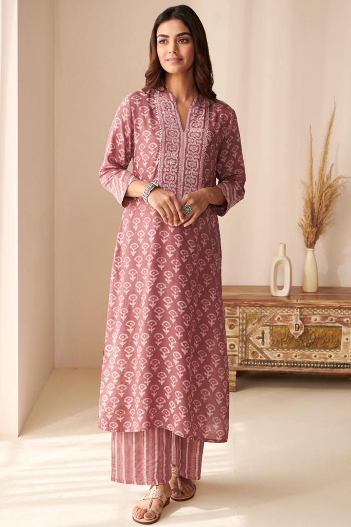 Beautiful ethnic heavy cotton kurti set