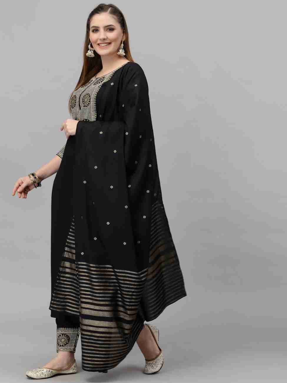 Heavy rayon fabricated embroidered kurti set