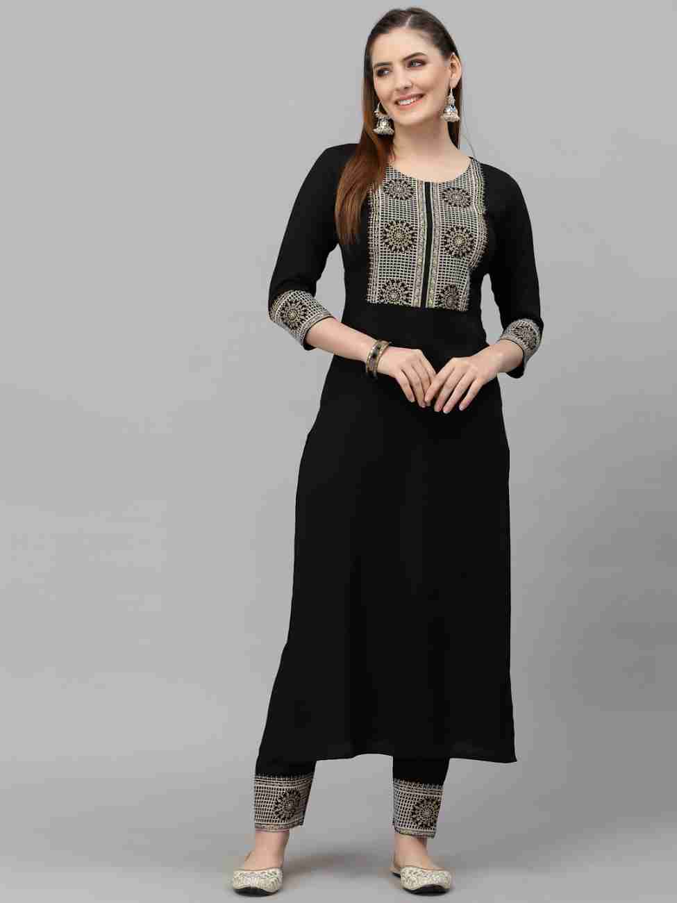 Heavy rayon fabricated embroidered kurti set