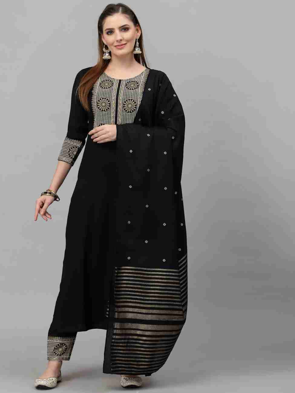 Heavy rayon fabricated embroidered kurti set