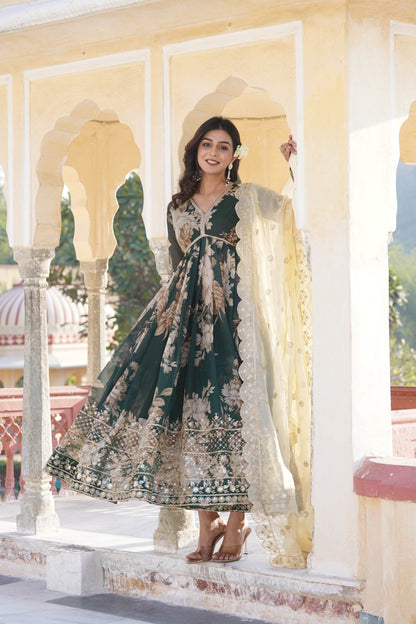 Premium readymade aliya-cut gown with dupatta set - Eraya