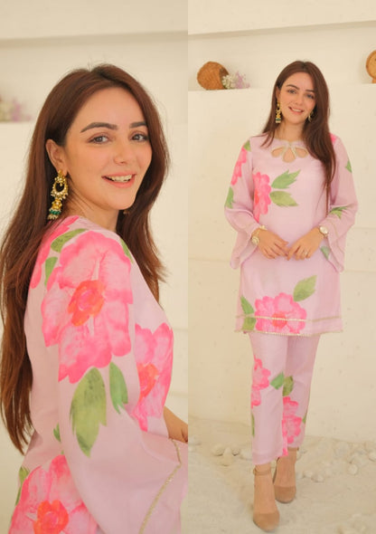 Pink orchid kurta pant set