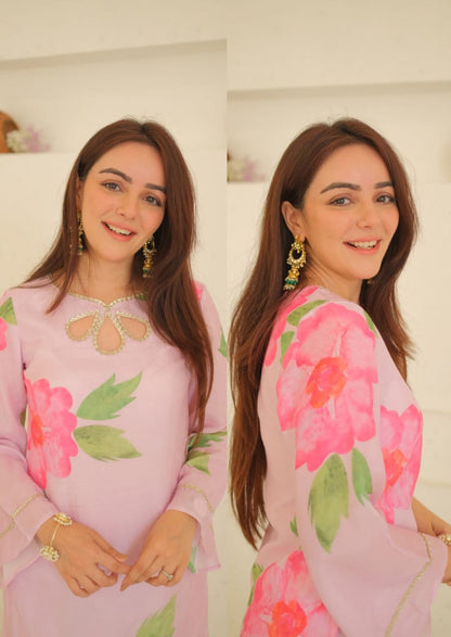 Pink orchid kurta pant set