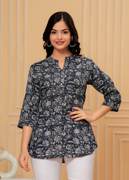 Rayon short kurti printed