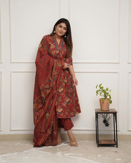 Beautiful print A-line kurta set