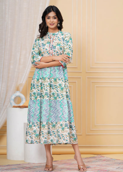 Printed rayon anarkali gown