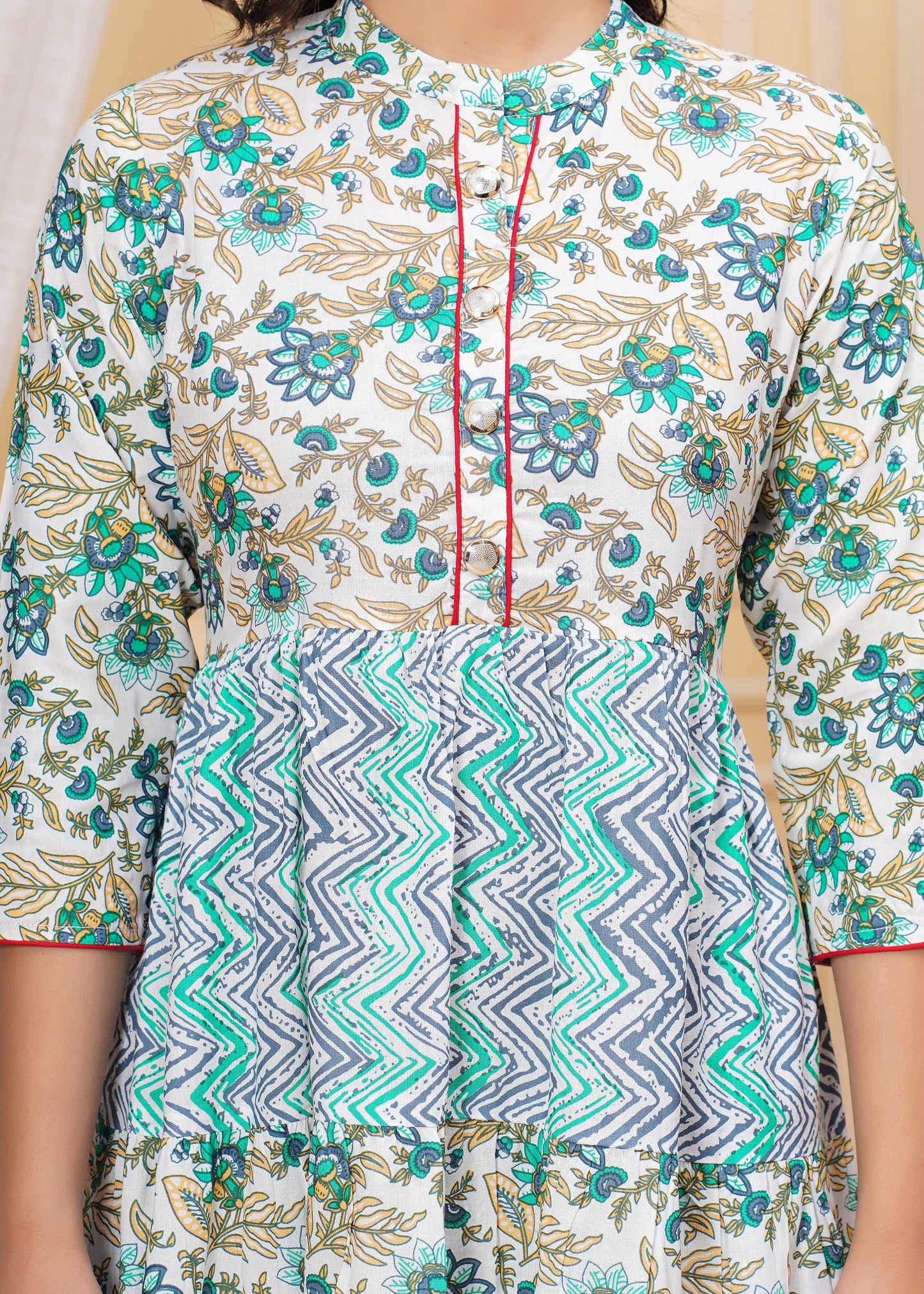 Printed rayon anarkali gown