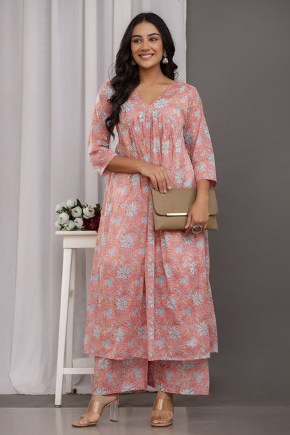 Premium cotton mal fabric kurti-pant set