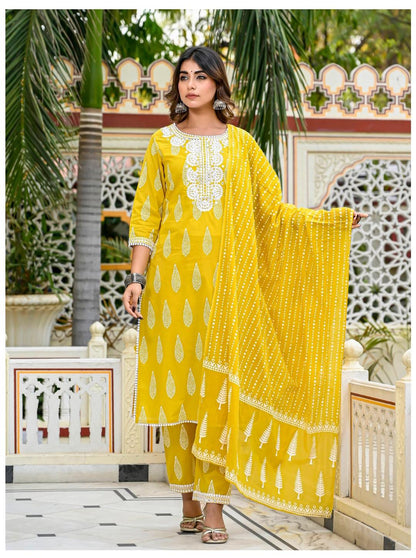 Elegant ekatra print & sequins work kurti set