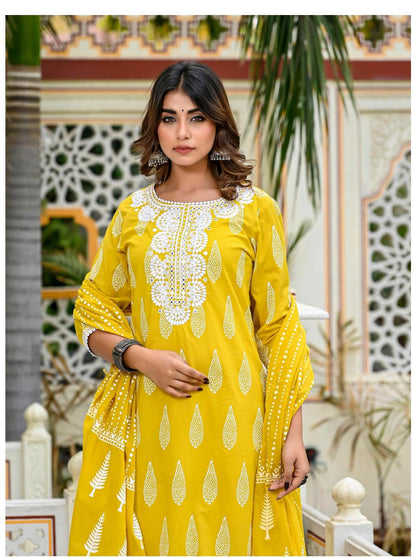 Elegant ekatra print & sequins work kurti set