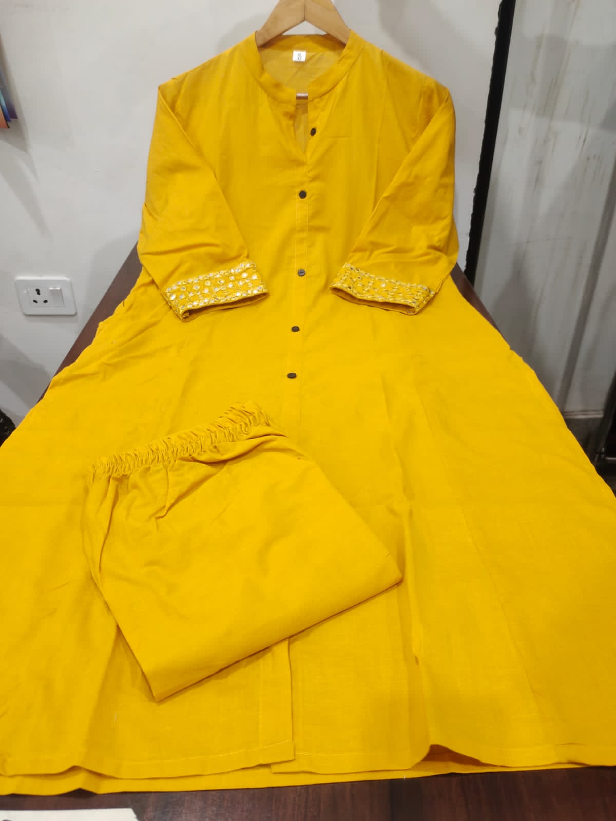 Summer special yellow cotton co-ord set