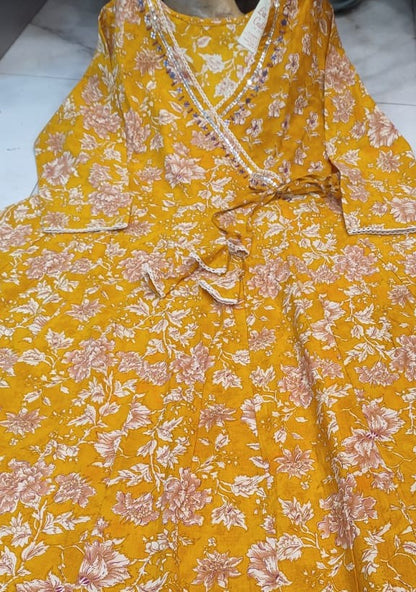 Special sanganeri block print anarkali kurti set in angarkha pattern