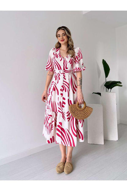 Summer vibe cotton linen midi-dress!