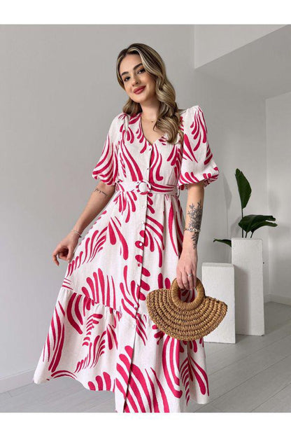 Summer vibe cotton linen midi-dress!