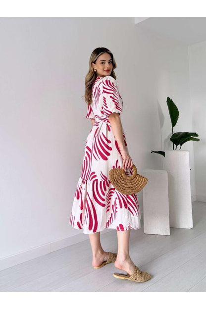 Summer vibe cotton linen midi-dress!