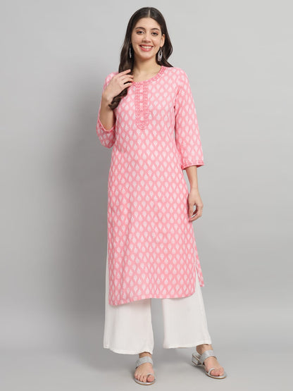 Procion printed rayon straight kurta pant set