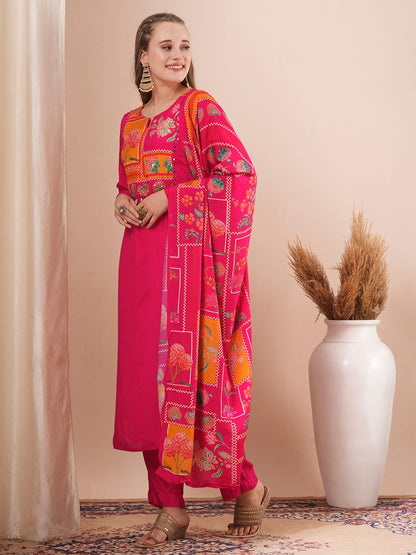 The elegance of roman silk: A three piece kurti set