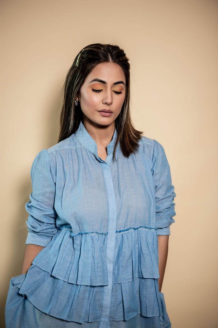 Stylish puff sleeves shirt pattern kurta with plazo - Eraya