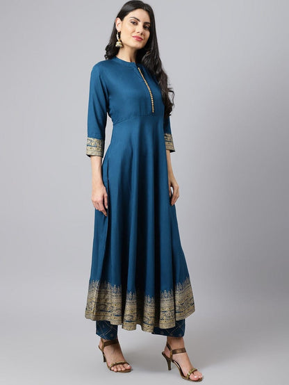 Heavy printed anarkali kurti set