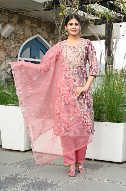 Enchanting maslin silk kurti suit