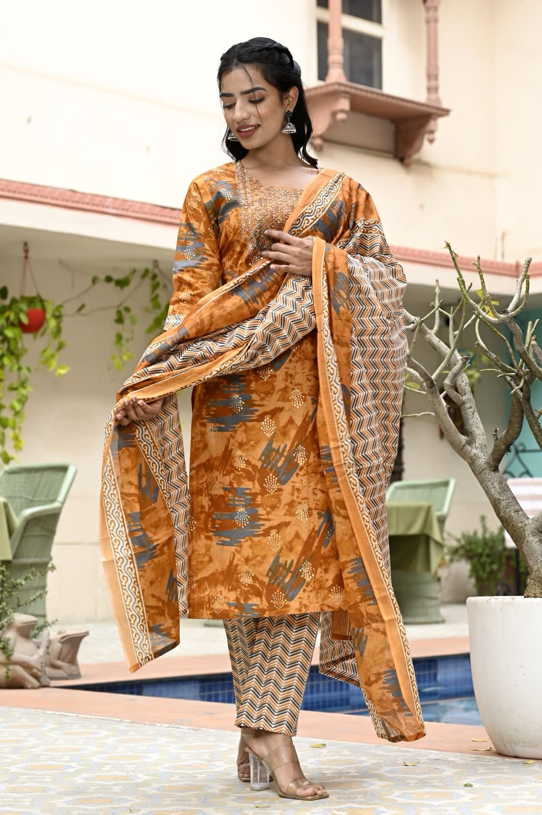 Premium fabric cotton kurti set