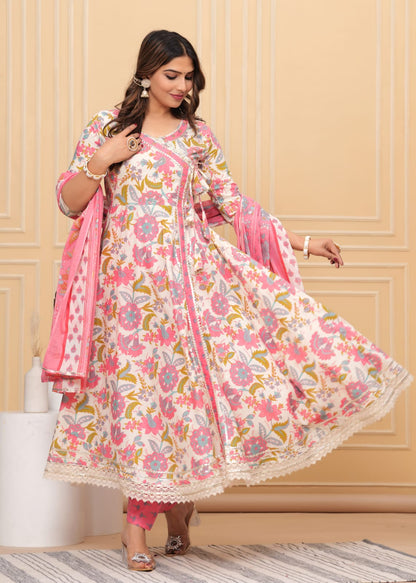 Elegant flaired anarkali stlye suit set