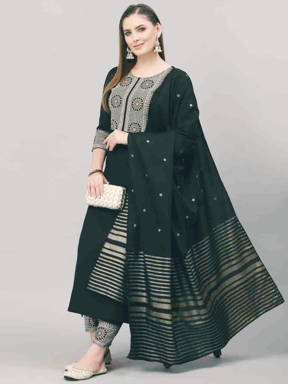 Heavy rayon fabricated embroidered kurti set