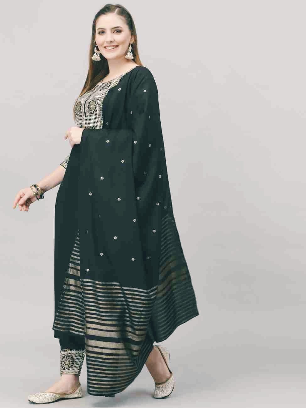 Heavy rayon fabricated embroidered kurti set