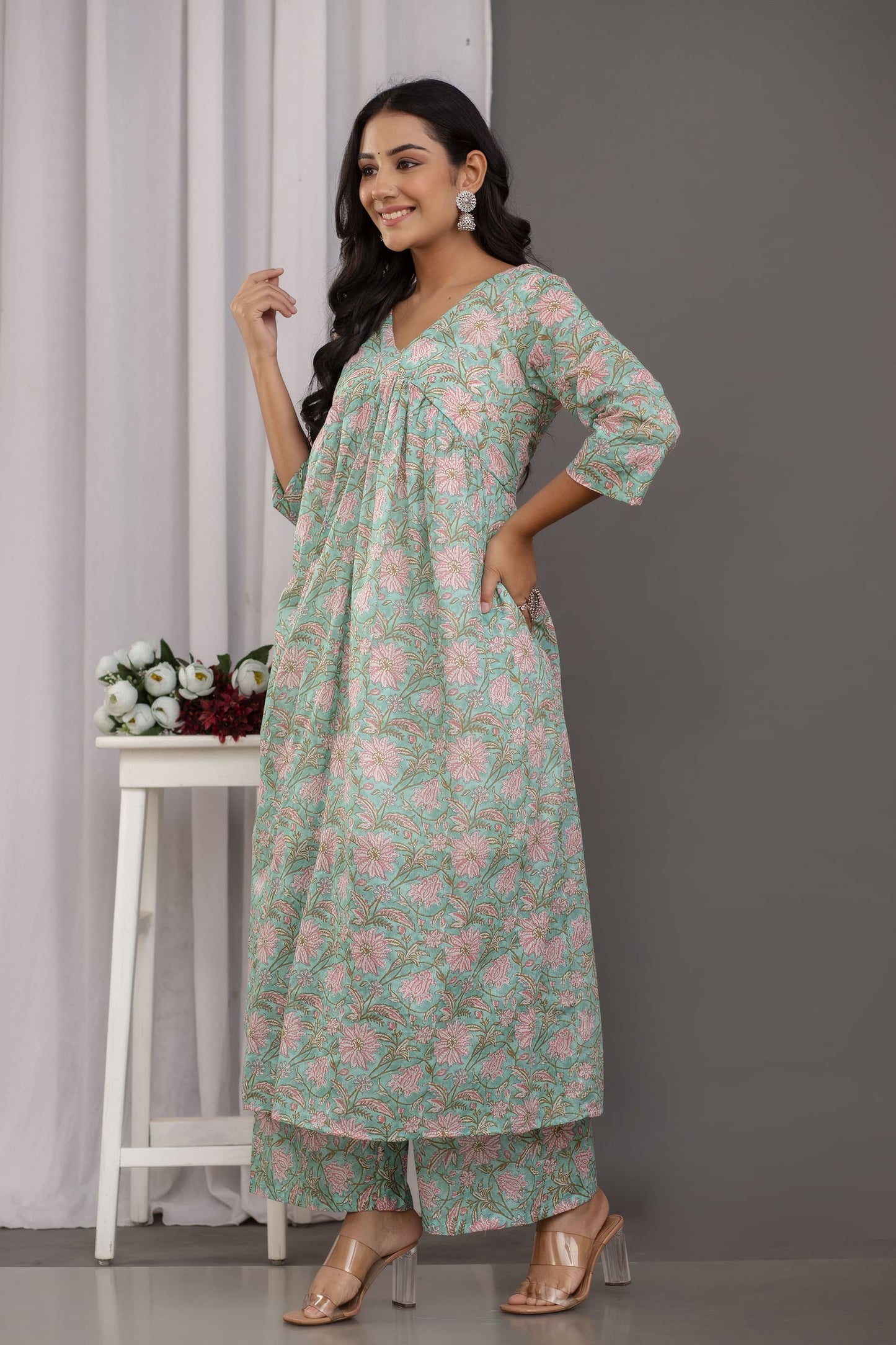 Premium cotton mal fabric kurti-pant set