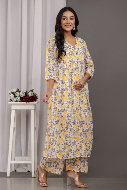 Premium cotton mal fabric kurti-pant set